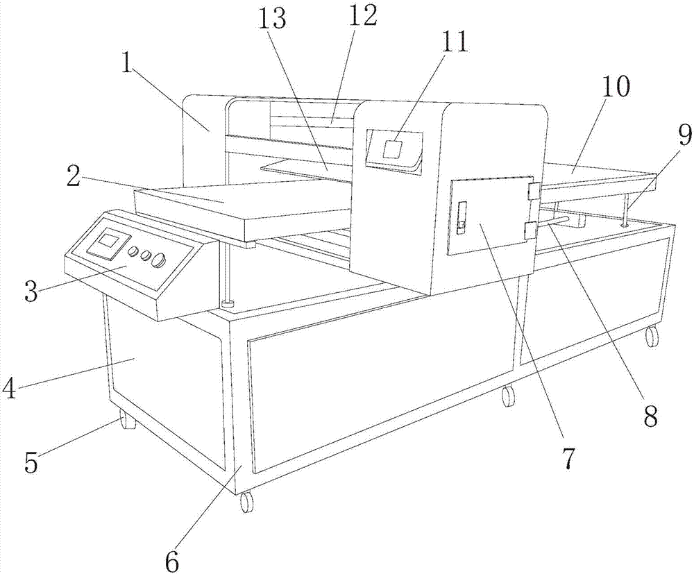 Printing device of hosiery machine