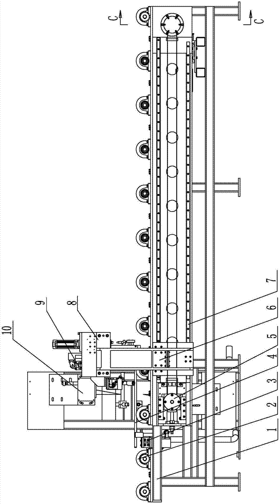 Plate spring quality detection device for achieving on-line plate spring rolling data measuring