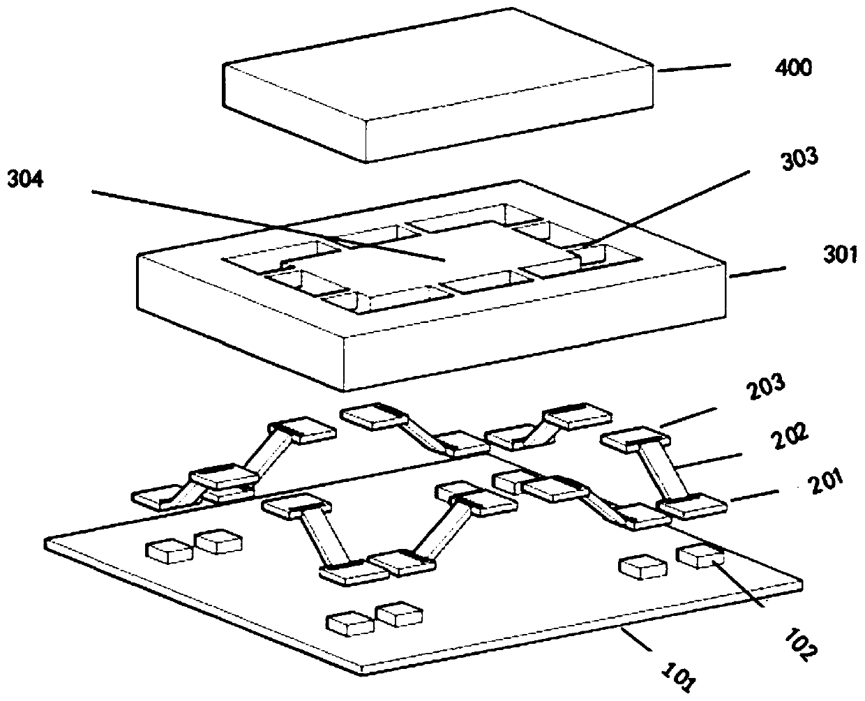 A double-layer vibration isolation structure and preparation method for vibration isolation of mems devices