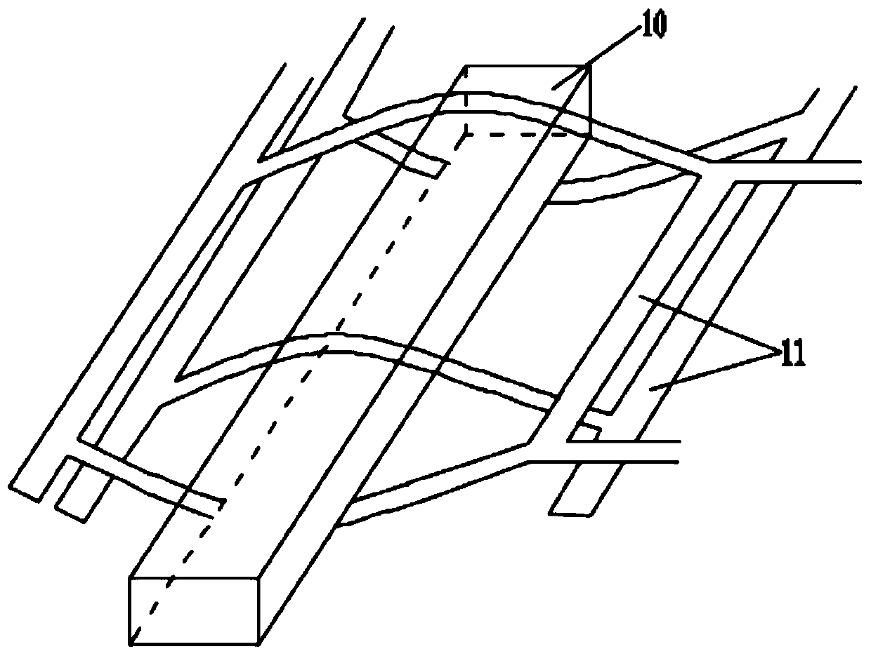 Supporting structure for rock roadbed heightening and construction method