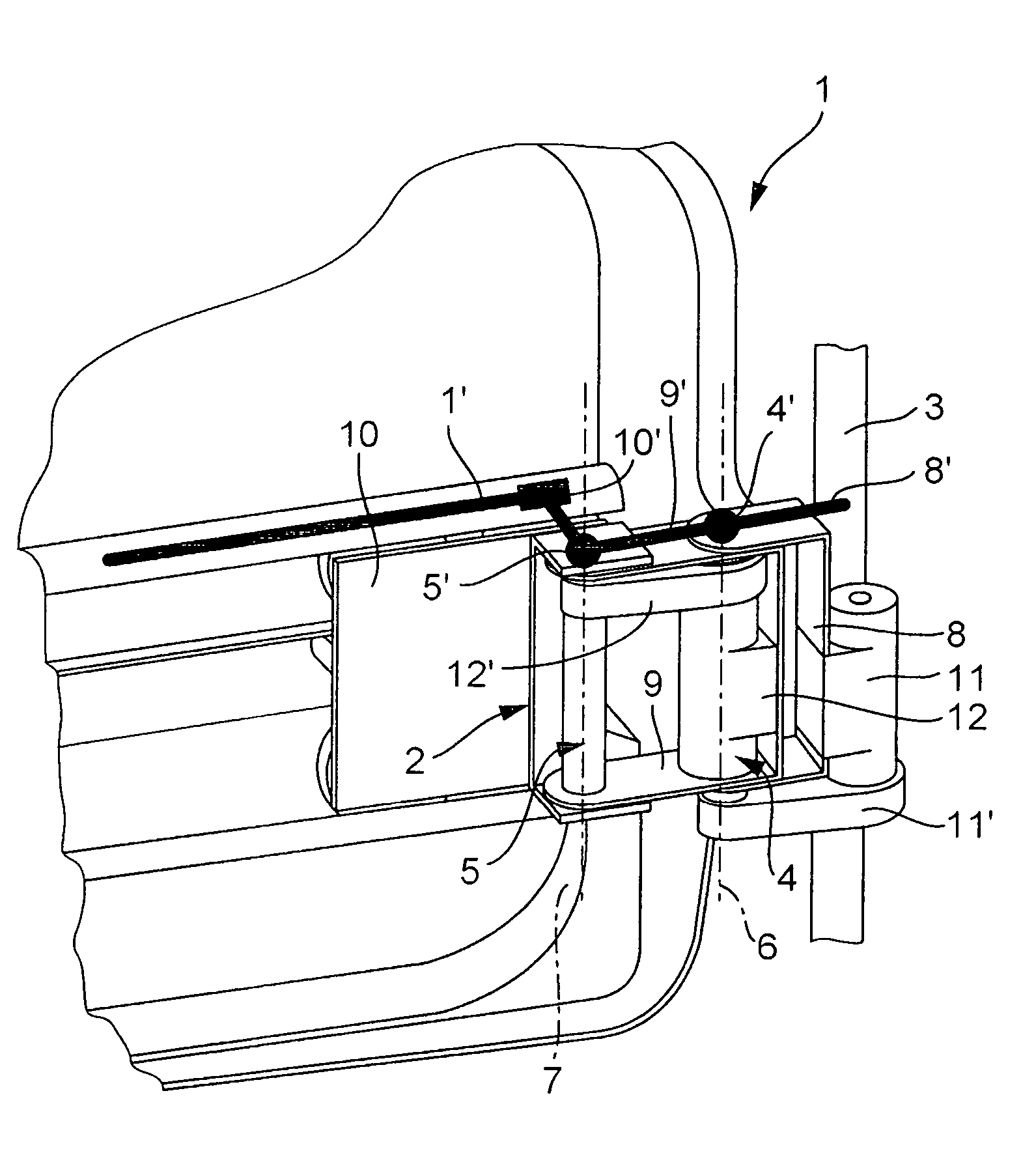 Slidable and hinged door, especially of a motor vehicle