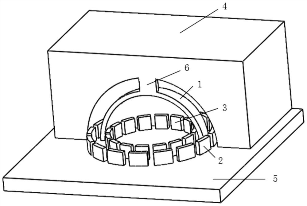 Two-electrode distributed micro-gyroscope separated inside and outside and its preparation method