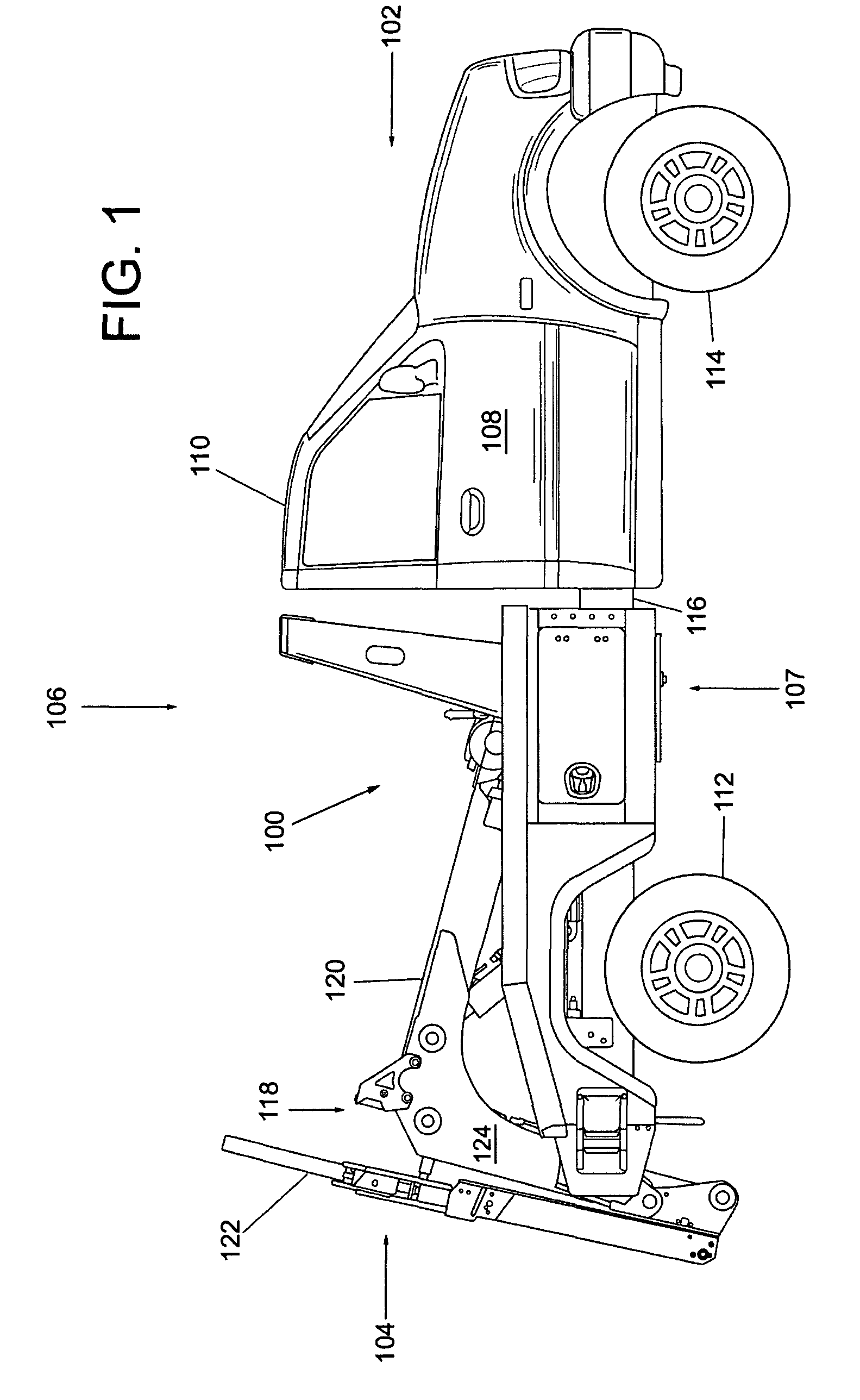 Tow truck with underlift control