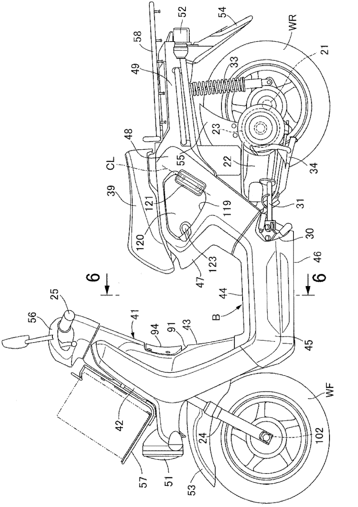 Electrically driven two-wheeled vehicle