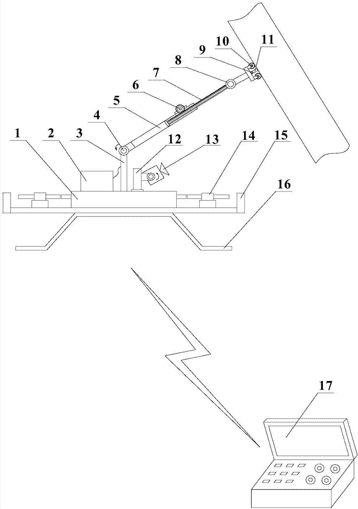 Unmanned aerial vehicle mechanical arm-based crane metal structure detection device and method