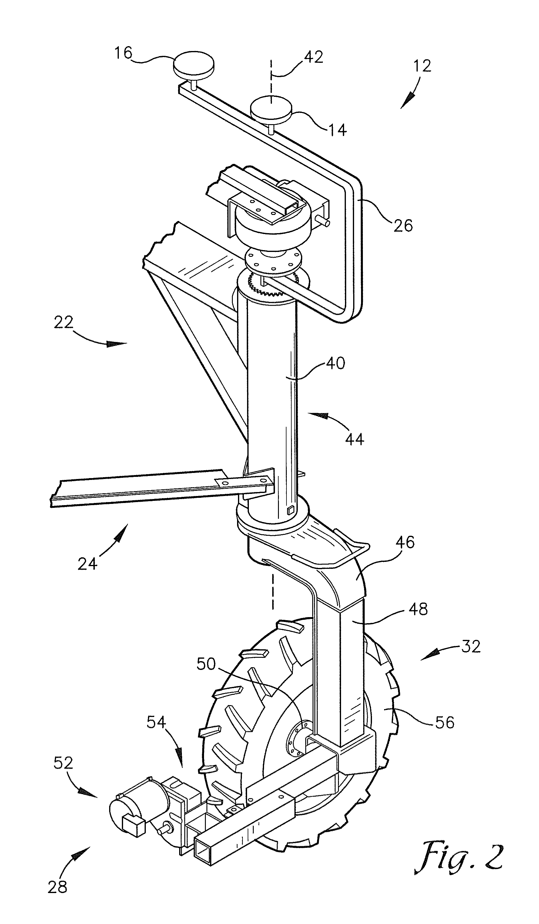 Corner unit guidance control system using two antennas