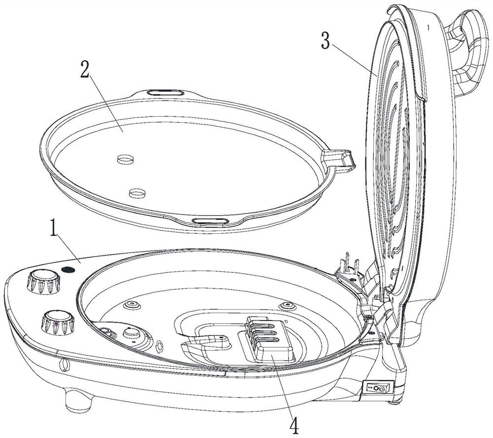 Electric arc prevention power connector and split type cooking pot