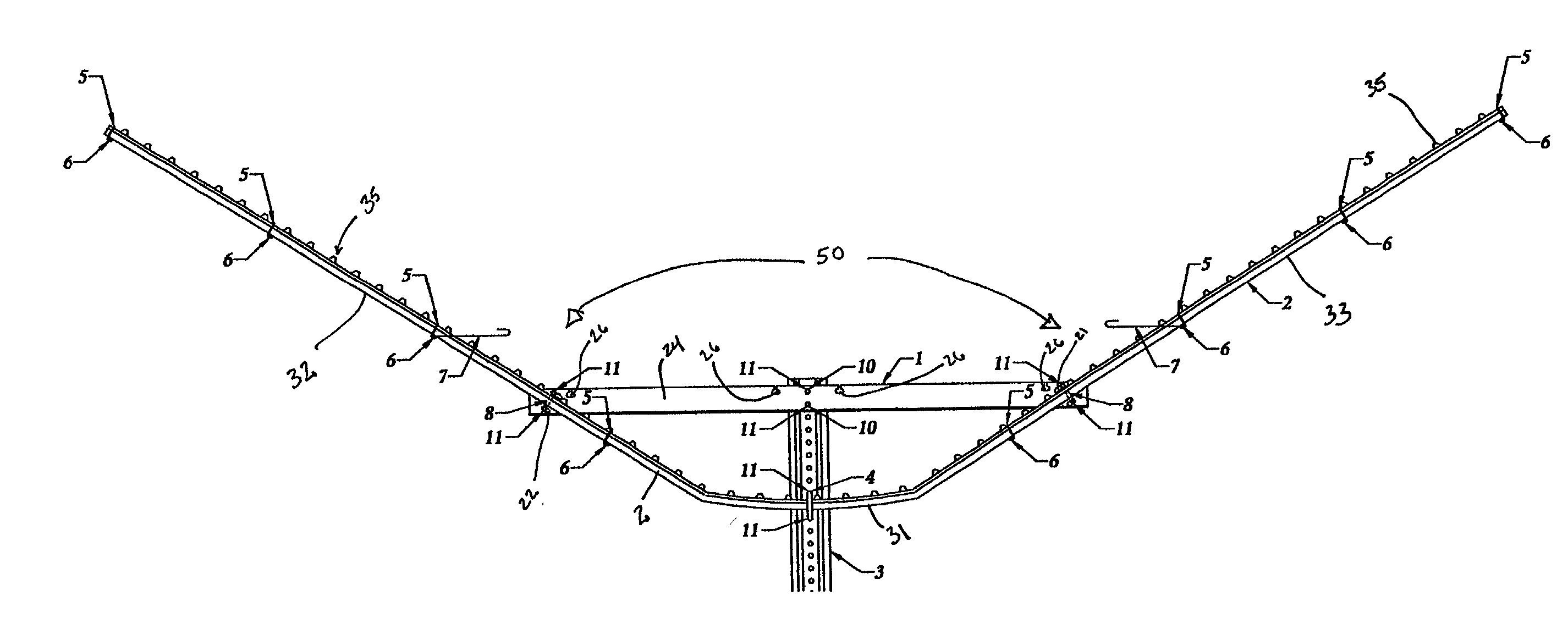 Support structure for trellis system