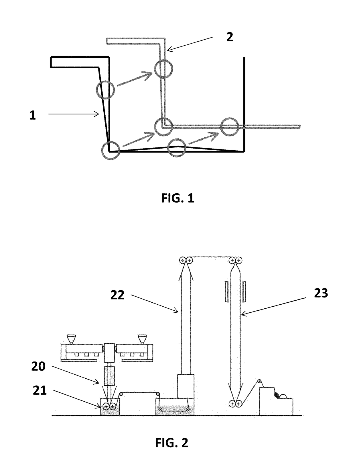 Process of obtaining a double-oriented film, co-extruded, and of low thickness made by a three bubble process that at the time of being thermoformed provides a uniform thickness in the produced tray