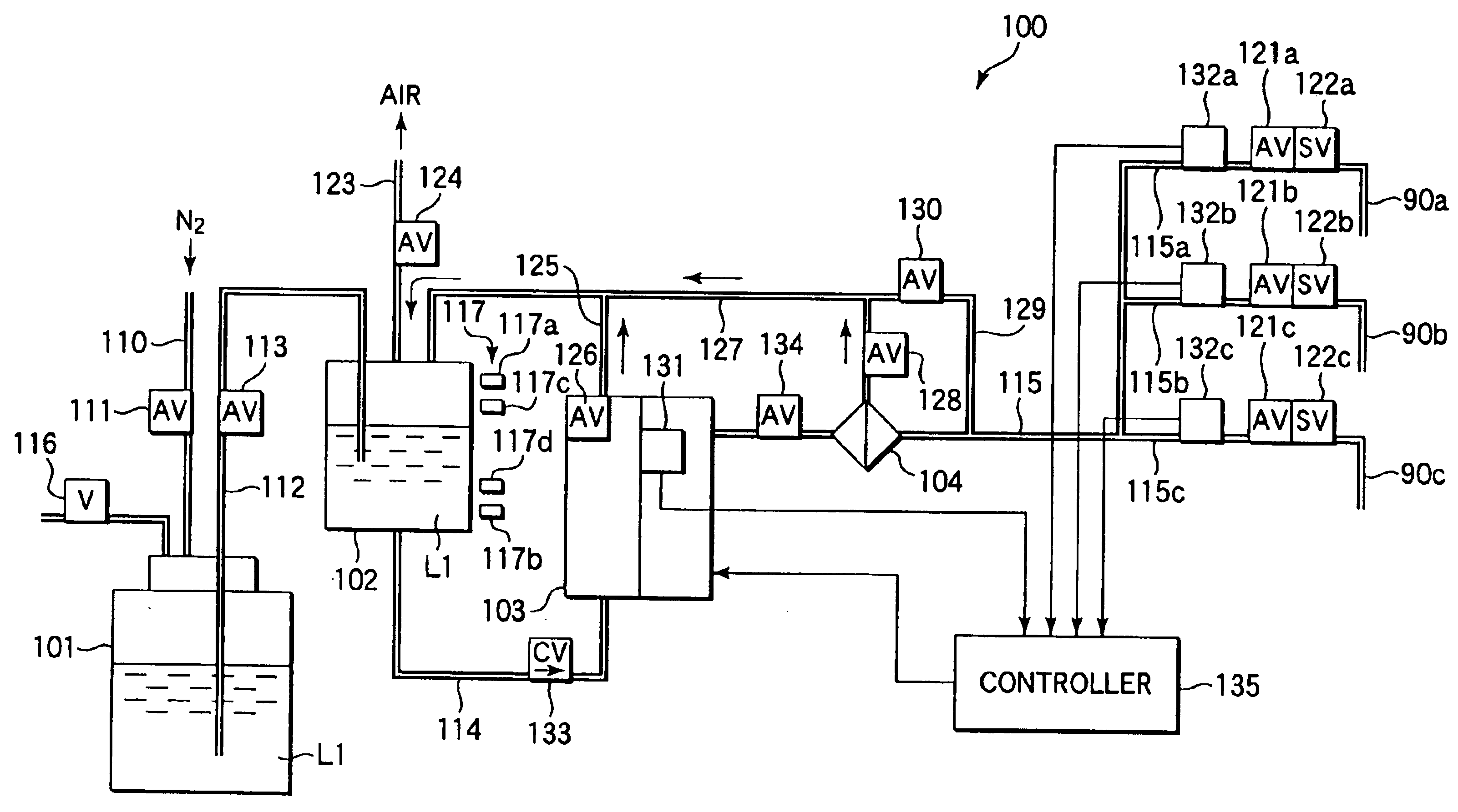 Process liquid supply mechanism and process liquid supply method