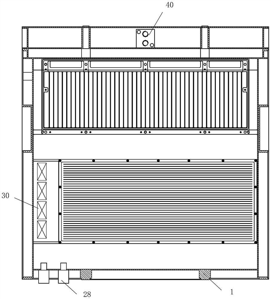 Radar structure with multi-cavity coupling sealing heat dissipation air channel and universal pitching supporting frame