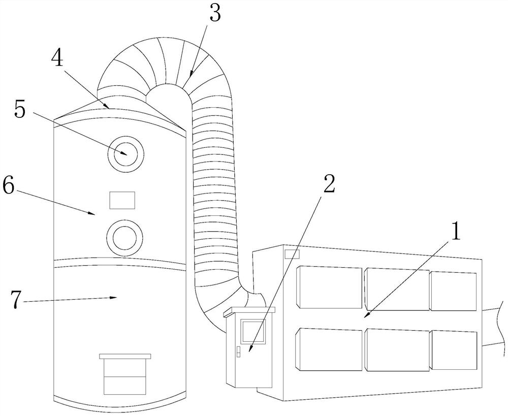 A formaldehyde neutralization, degradation, condensation and purification treatment device for spray paint waste gas in a paint spray booth