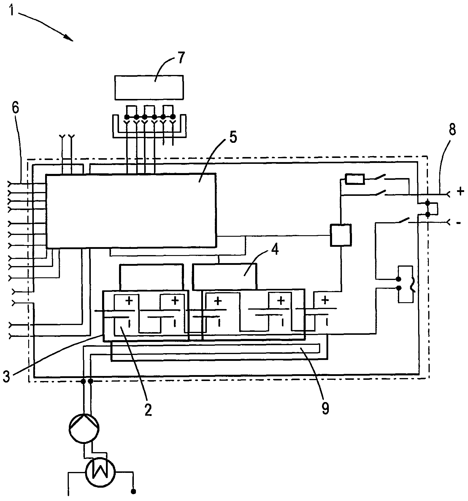 HV-battery, in particular a traction battery for a vehicle