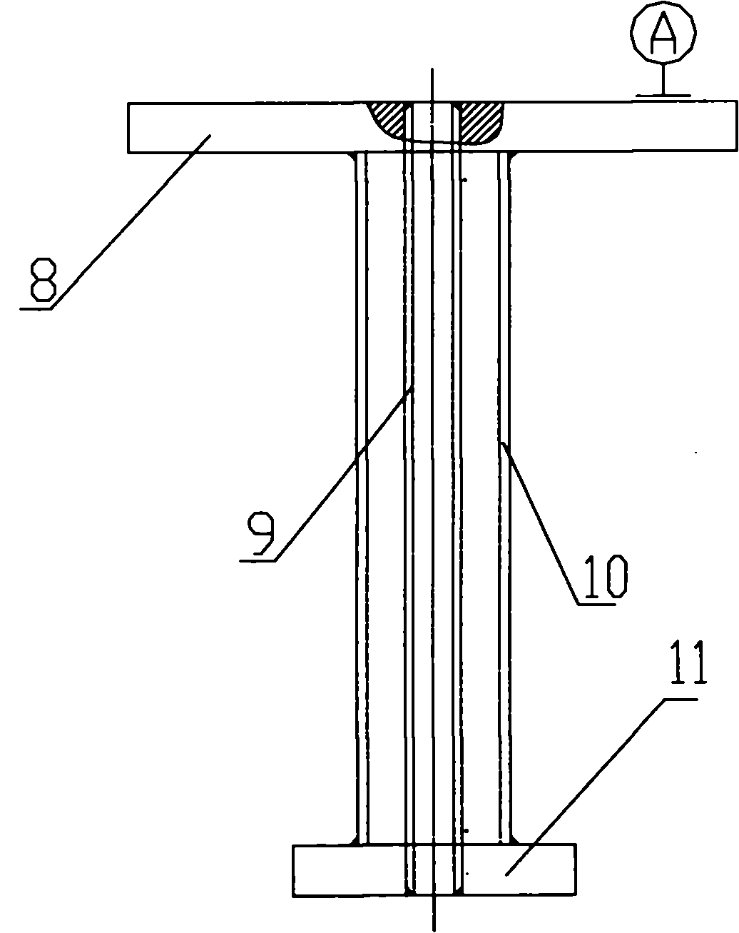 Elongation measurement tool for stator iron core tension screw of hydraulic turbine generator