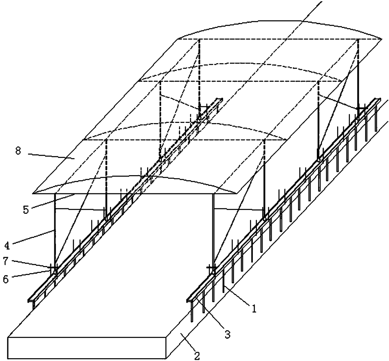 Beam part construction movable canopy and construction method thereof