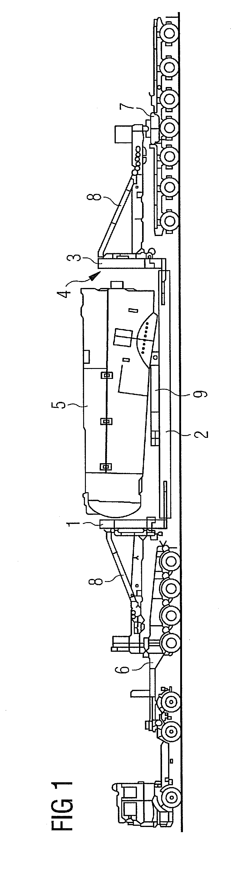 Arrangement for the transport of wind turbine components