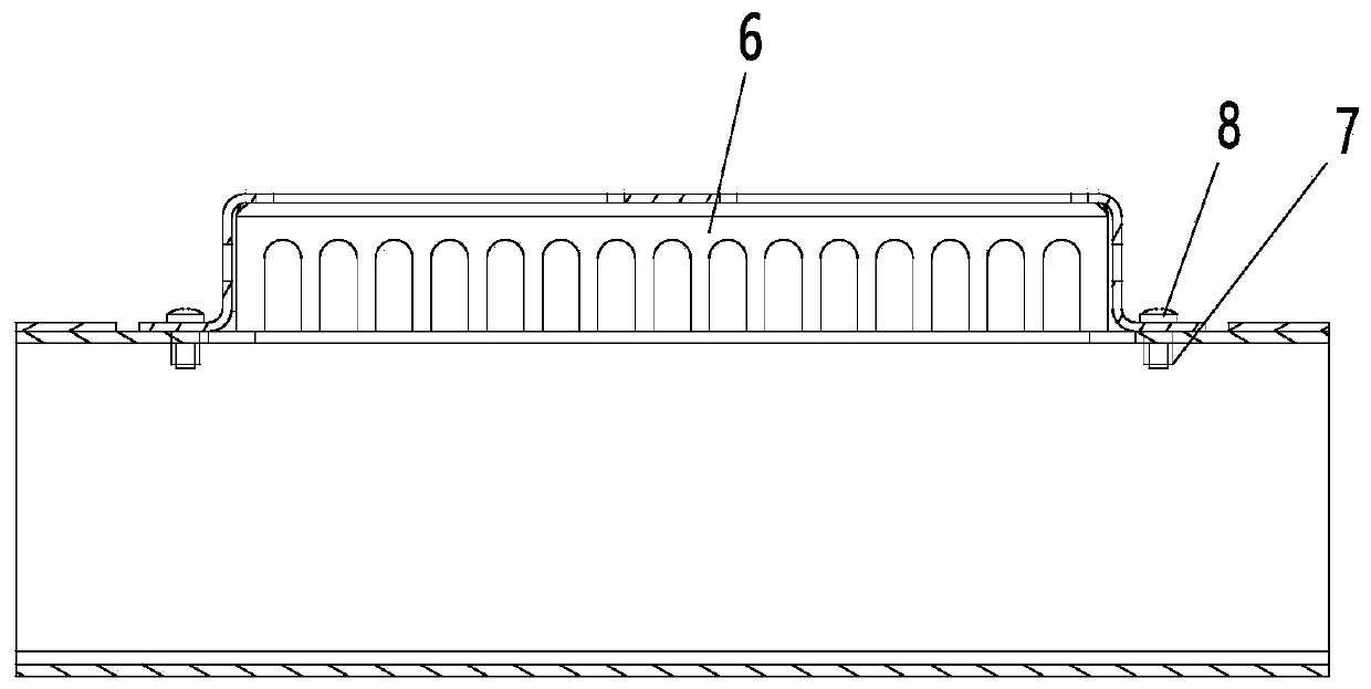 Railway vehicle air conditioner flat top structure and railway vehicle