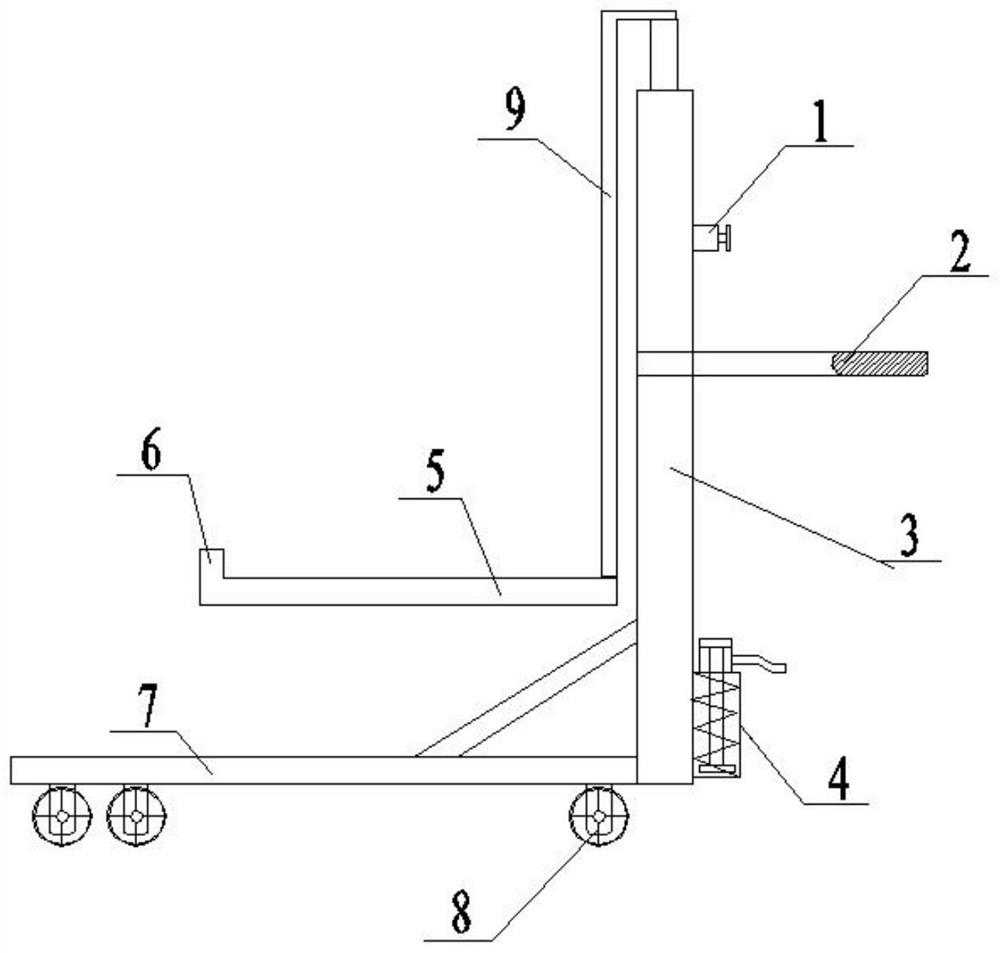 Hydraulic lifting trolley for loading, unloading and transporting rolling mill bearings