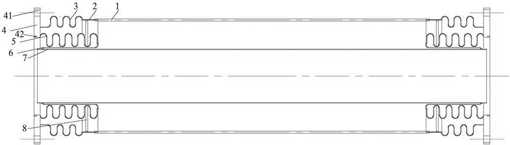 Solar vacuum heat collecting pipe with double expansion joints