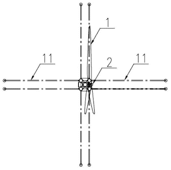 Heavy-draught multi-column floating foundation of offshore wind turbine