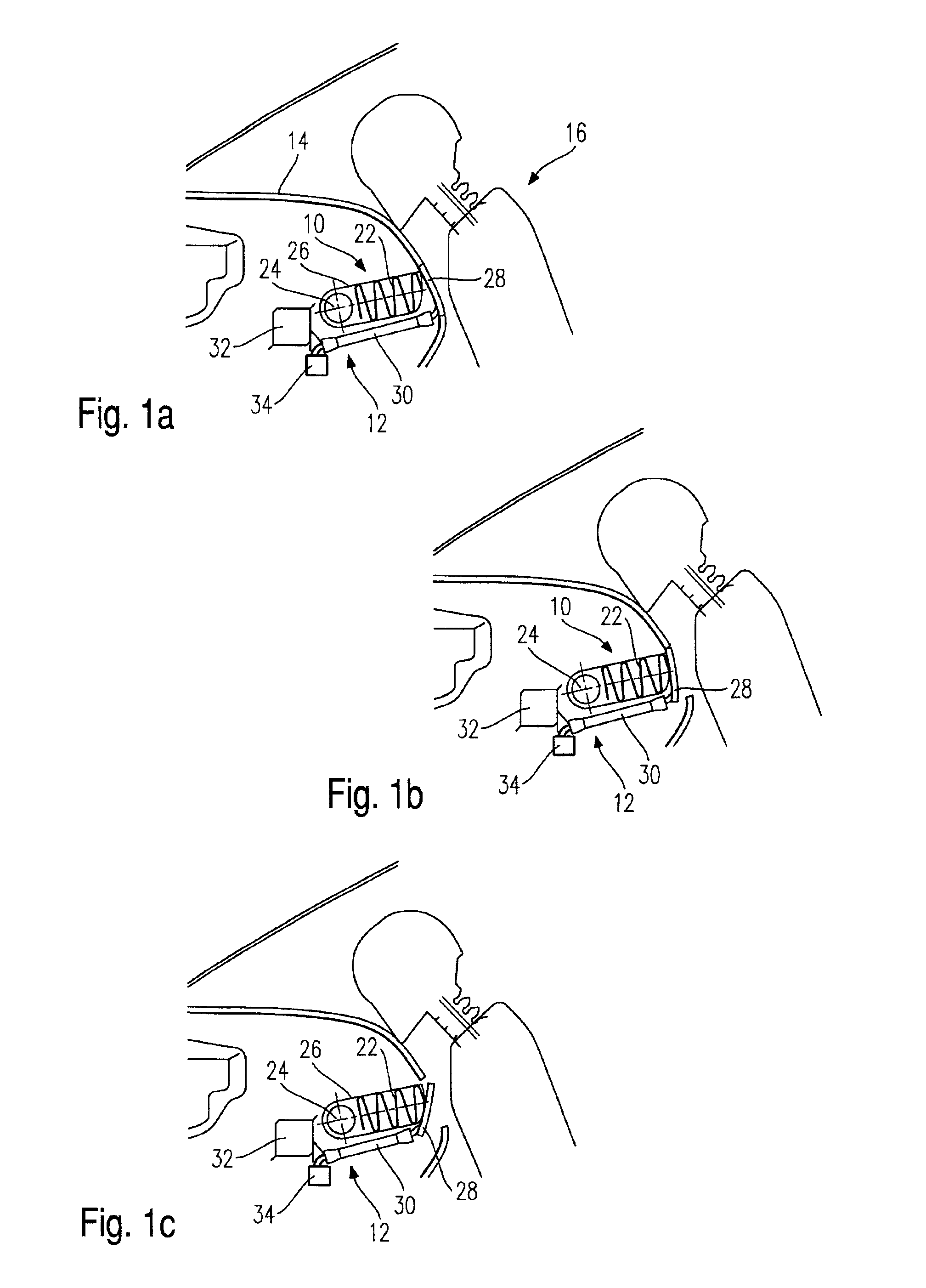 Actuating device for a safety means