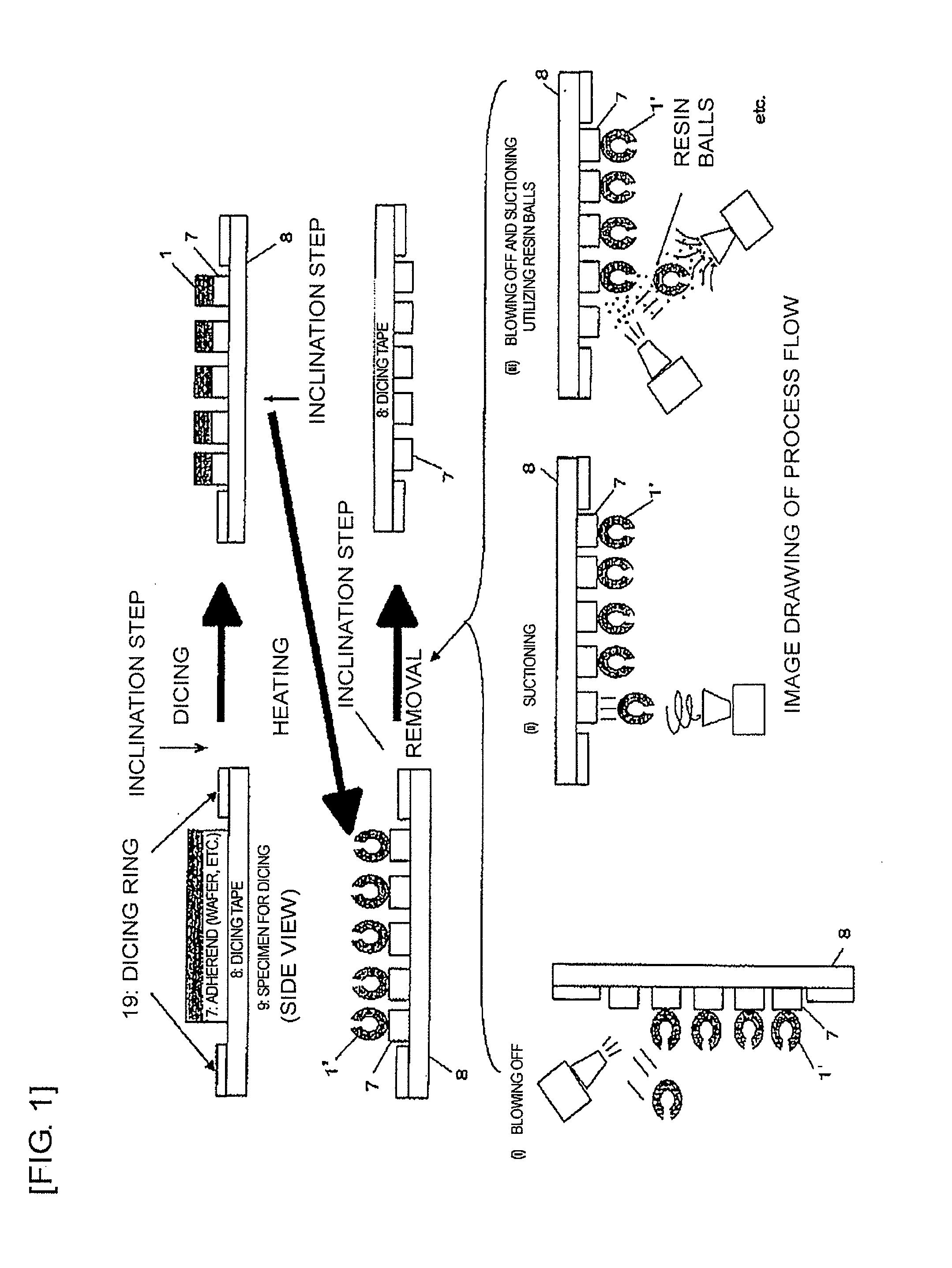 Method for separating and removing dicing surface protection tape from object to be cut