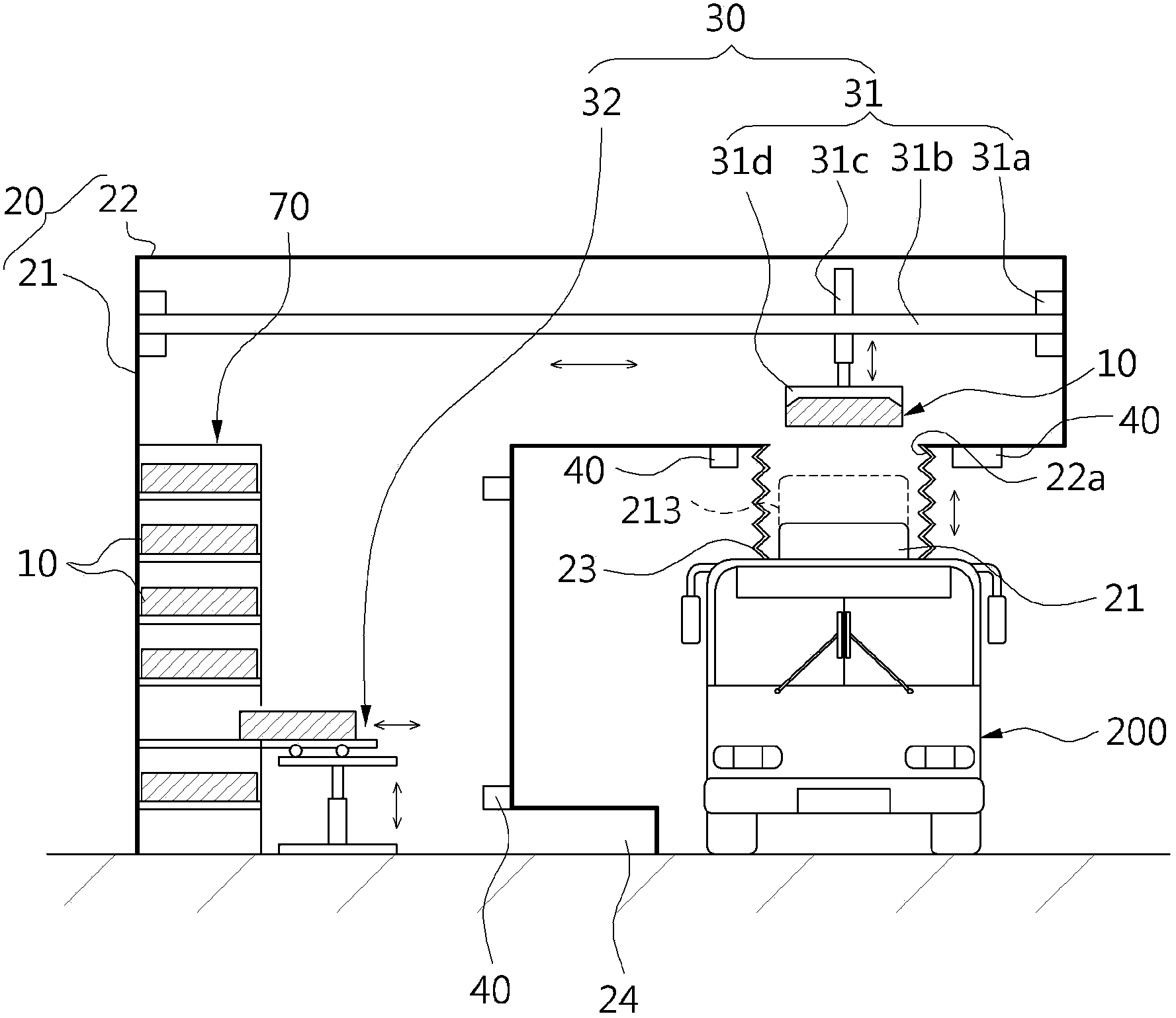 Battery replacing type charging station system for electric car