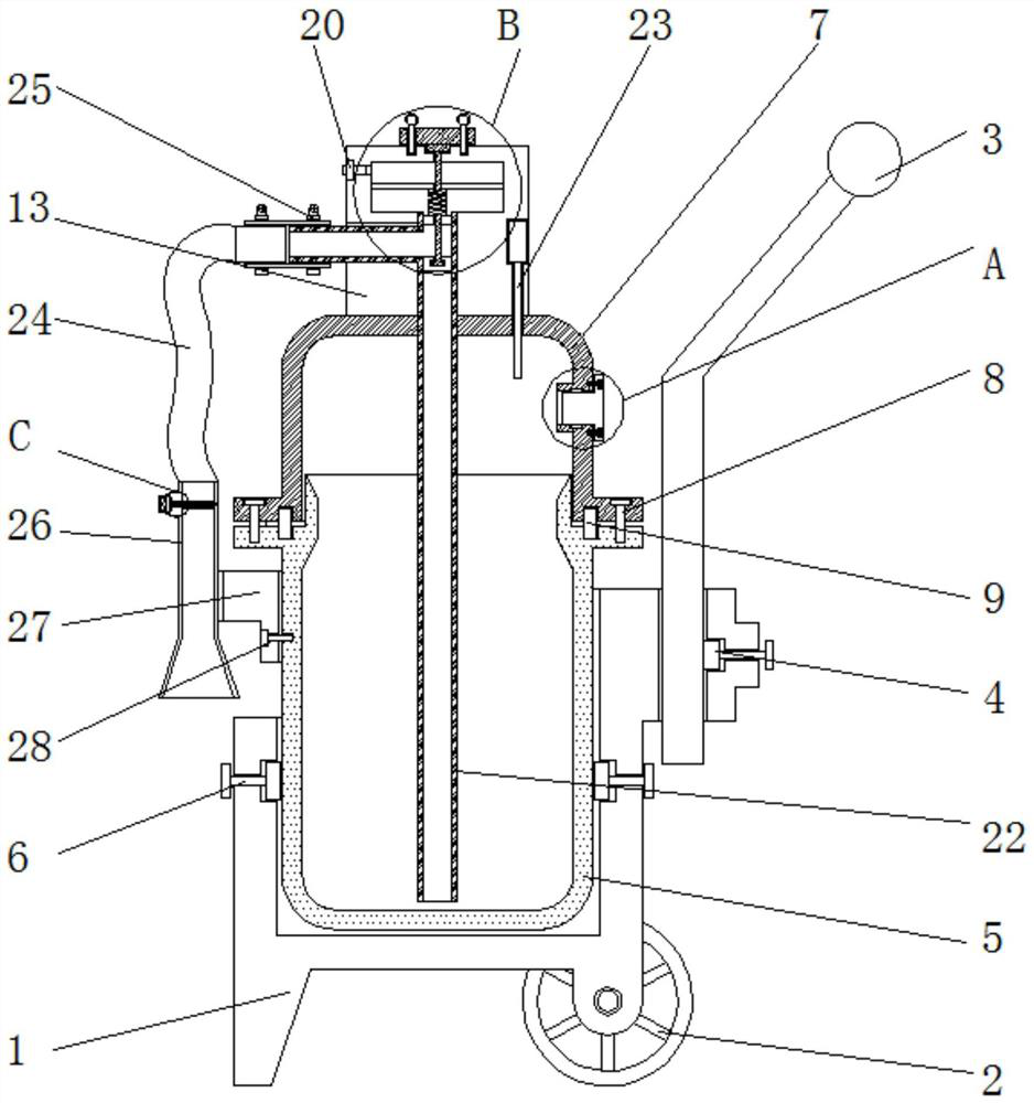 A fire extinguisher with a gas storage valve