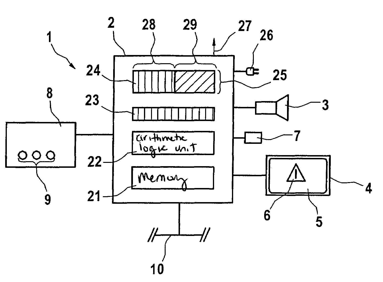 Driver warning device