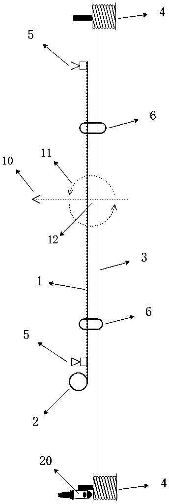 Pre-rotating cable device and rotation reduction method