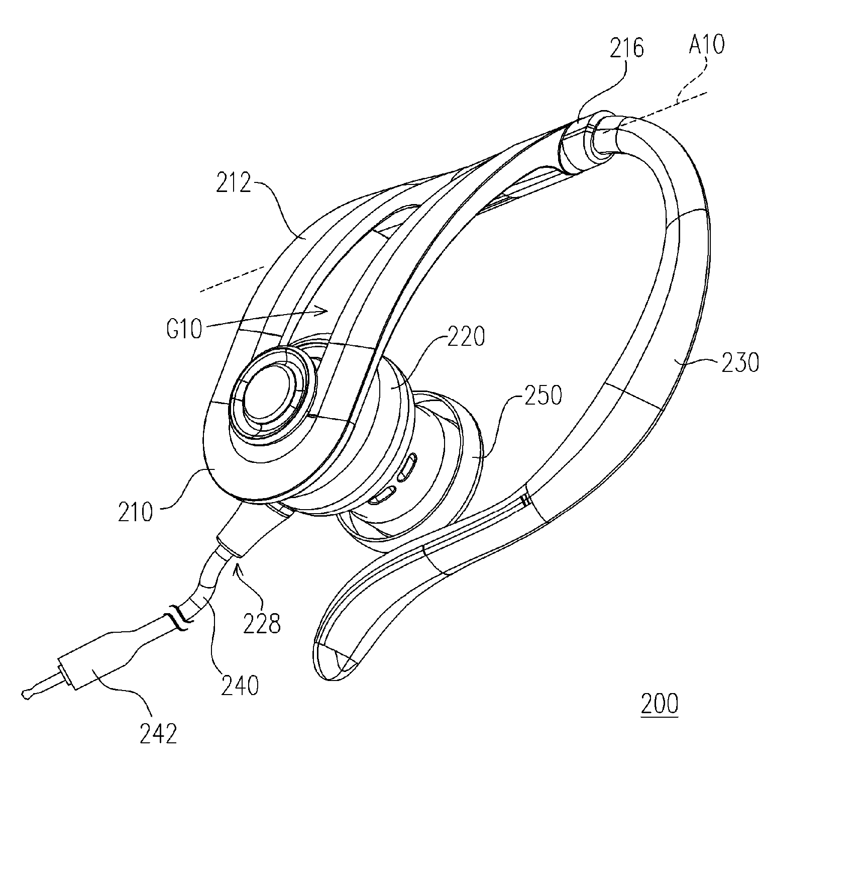 In-ear type earphone with an ear hanger