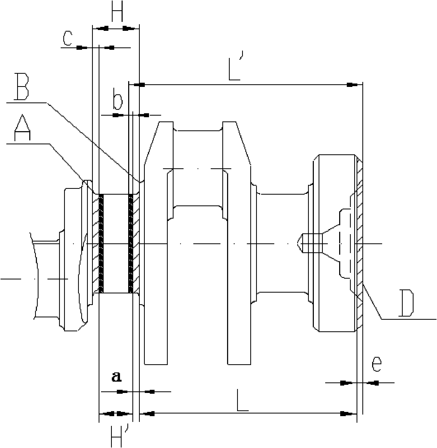 Machining method of thrust face of quenched crankshaft of forging steel fillet