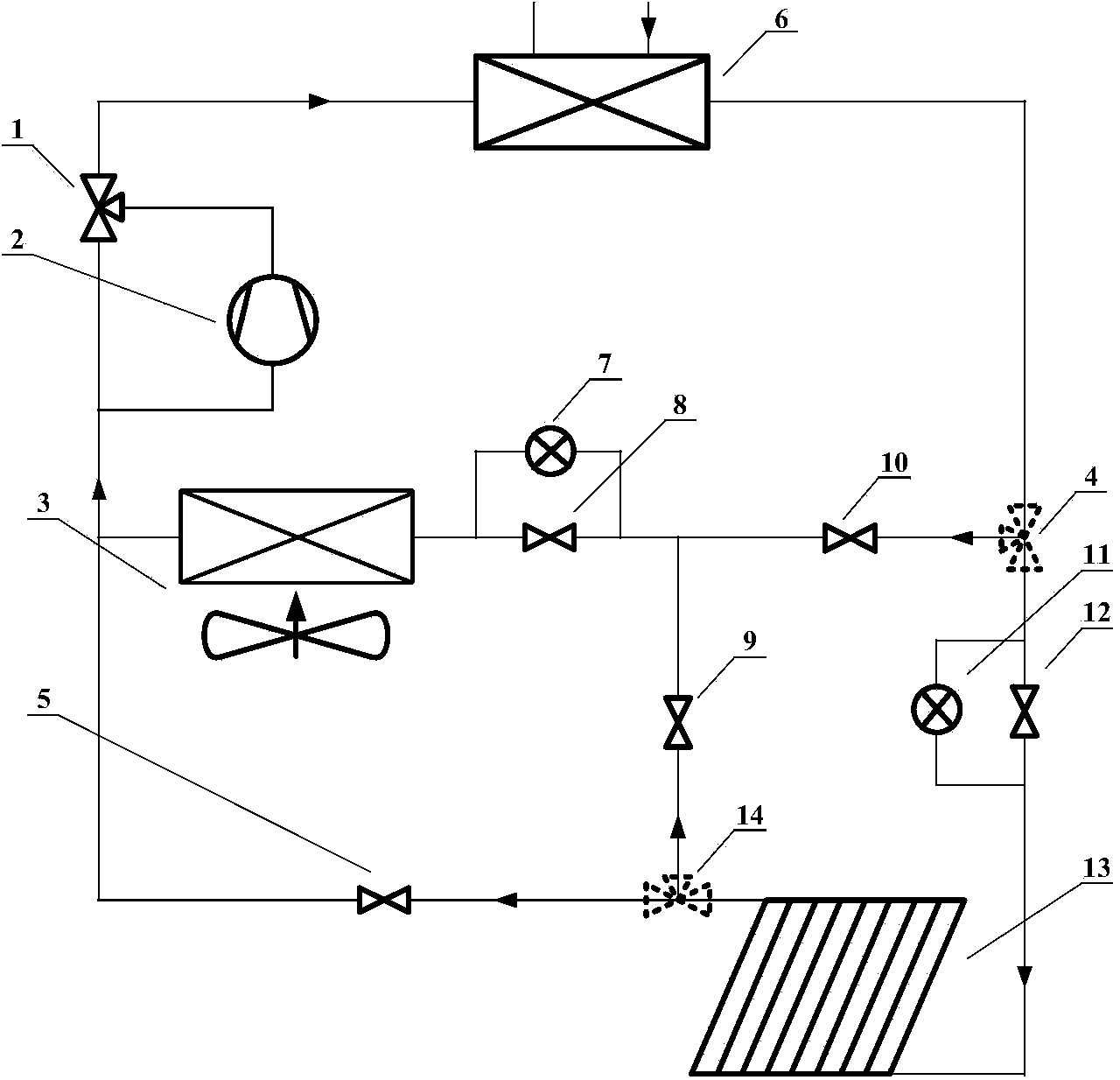 Compound solar air source heat pump