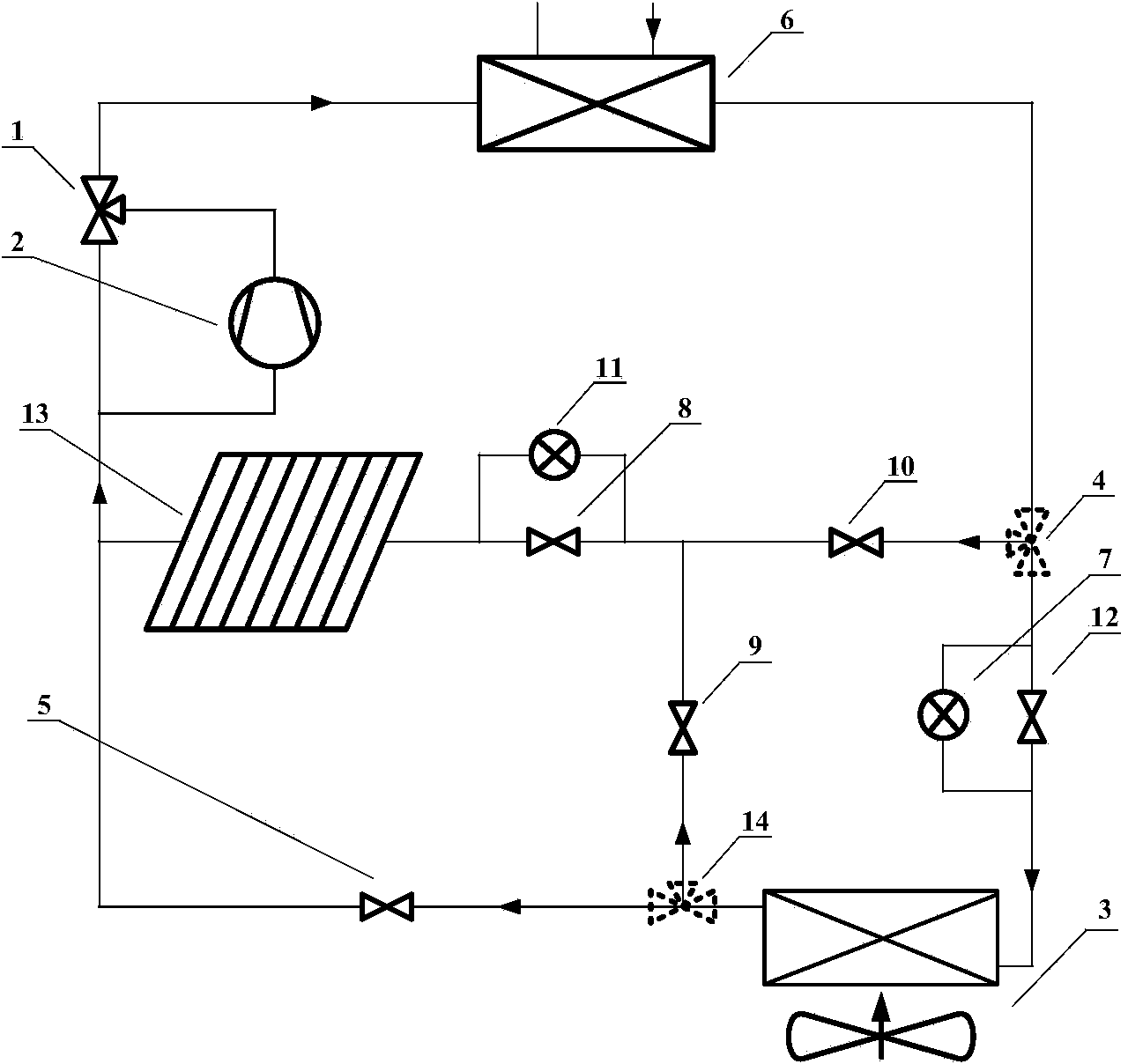 Compound solar air source heat pump