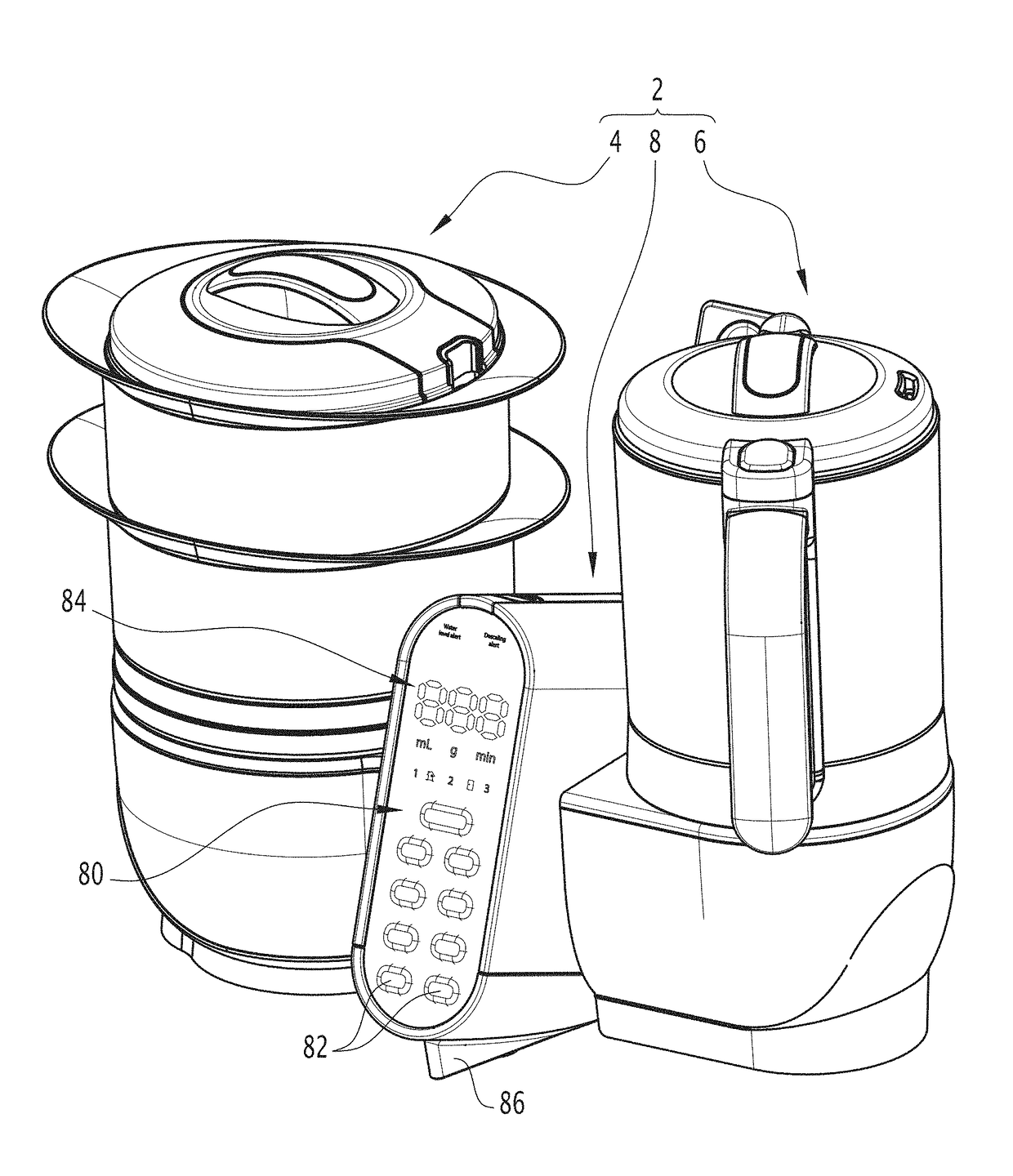 Assembly for preparation of meals for infants, in particular meals for babies