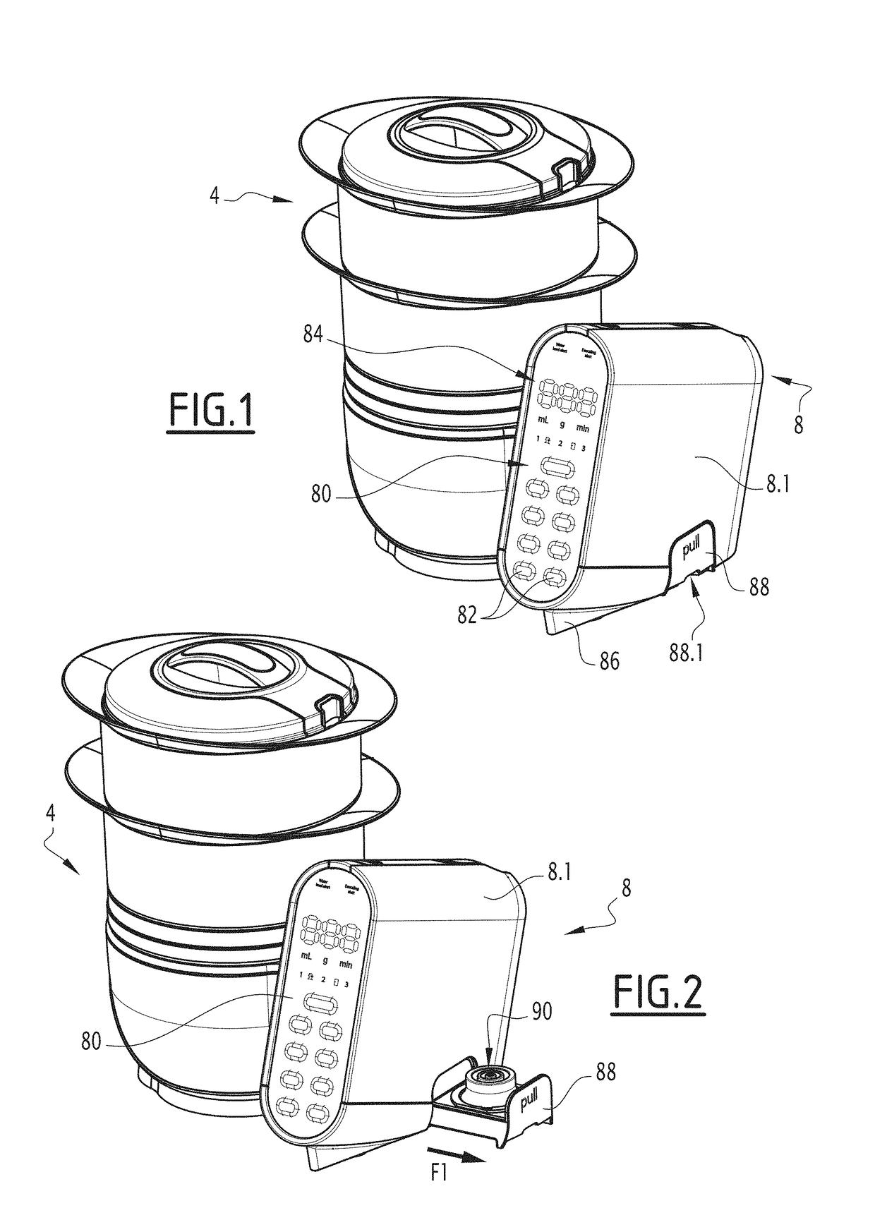 Assembly for preparation of meals for infants, in particular meals for babies