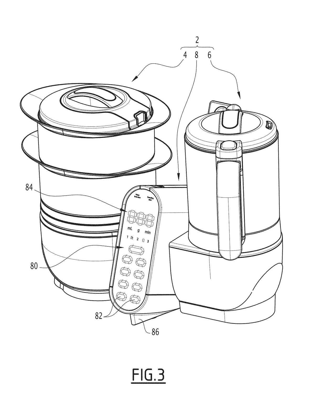 Assembly for preparation of meals for infants, in particular meals for babies