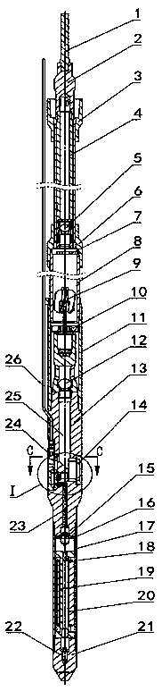 Underground along-pump monitoring device for coal bed gas water discharge and gas production