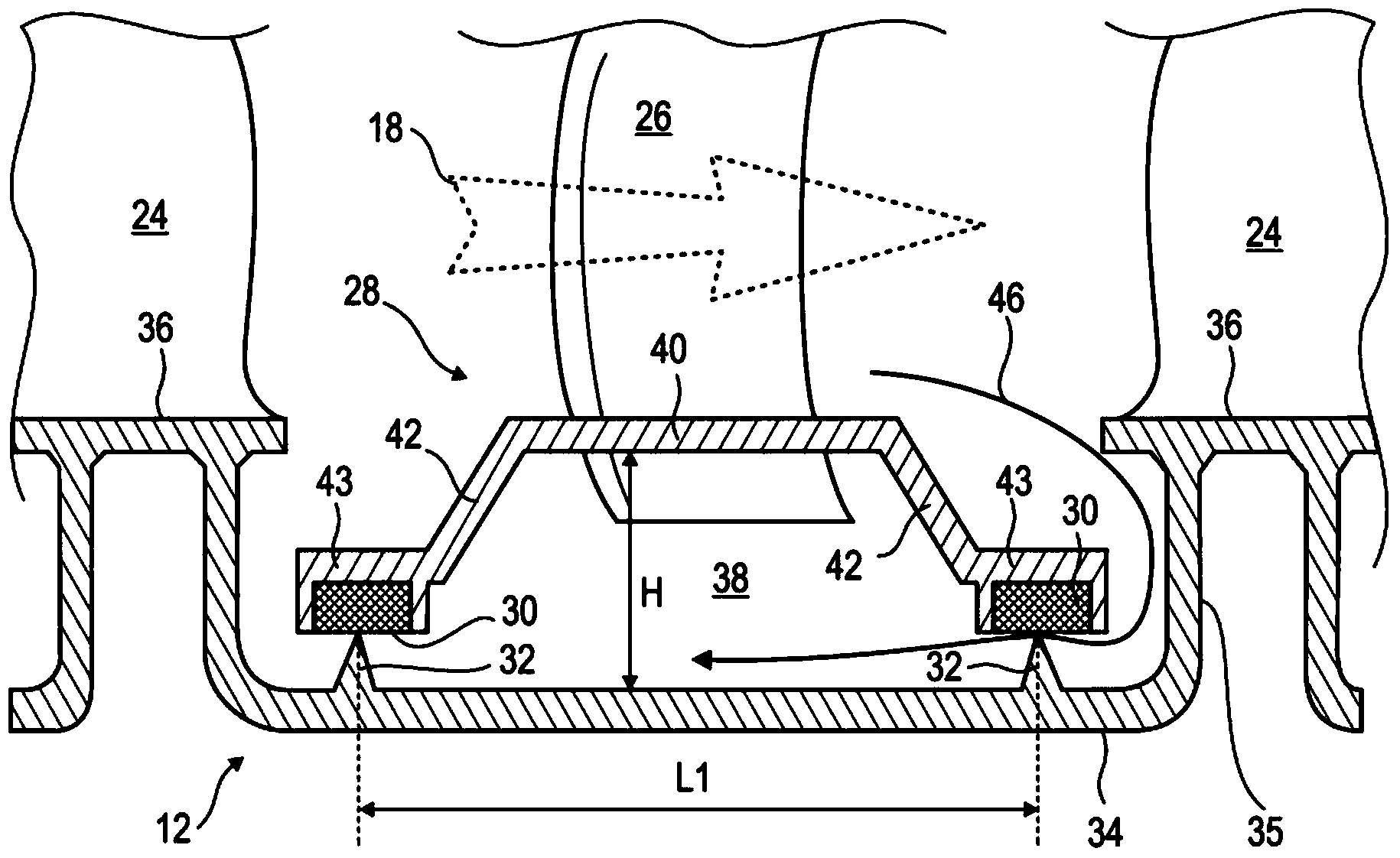 Turbomachine stator internal shell with abradable material