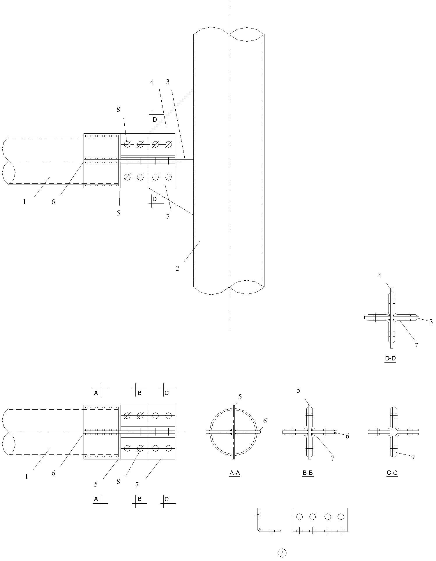 Inserted plate connection assembly and power transmission line steel pipe tower