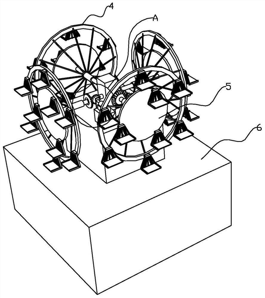 An exhibition model rotating exhibition stand