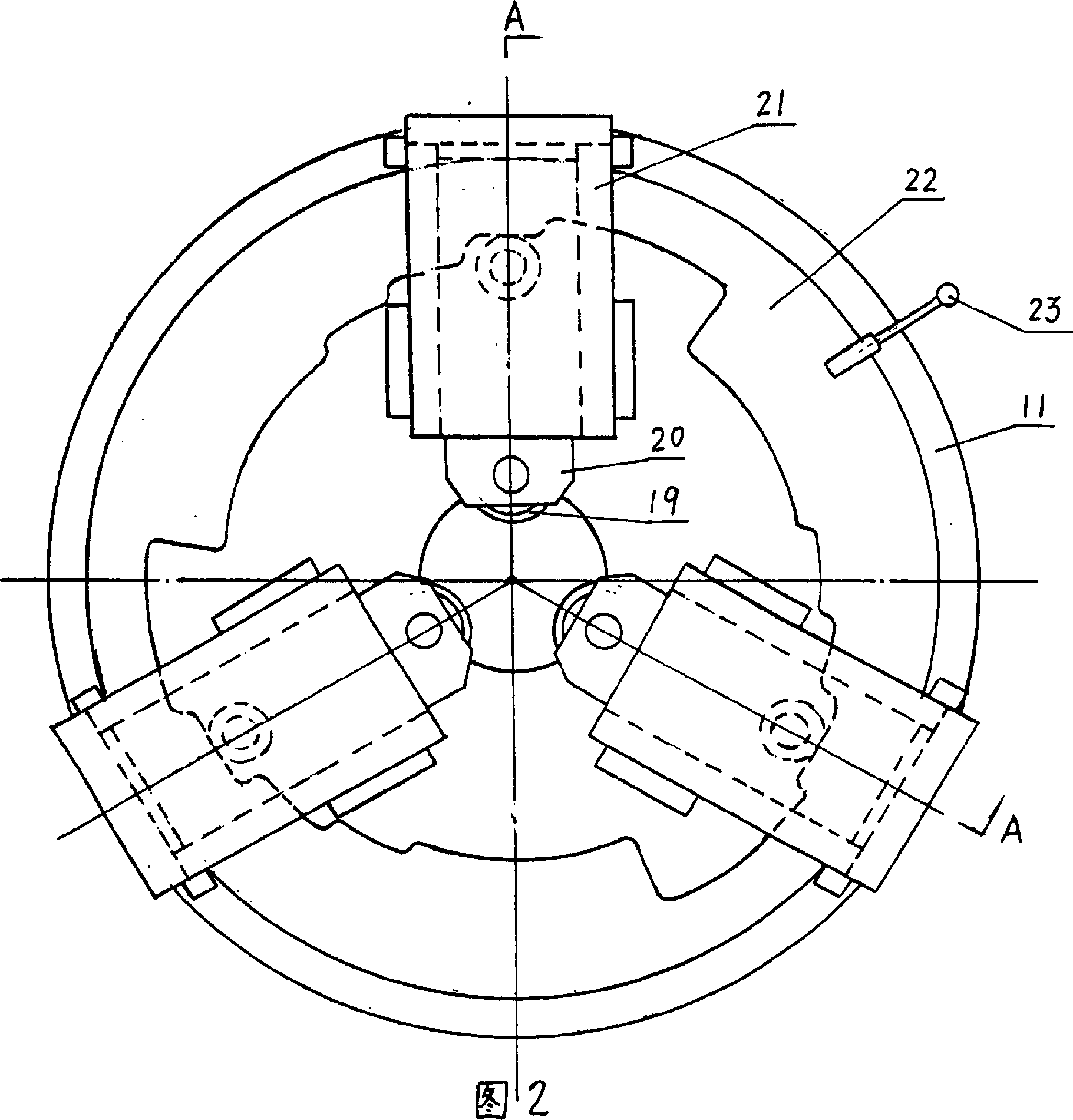 Pipeline connection external thread oxial rolling machine