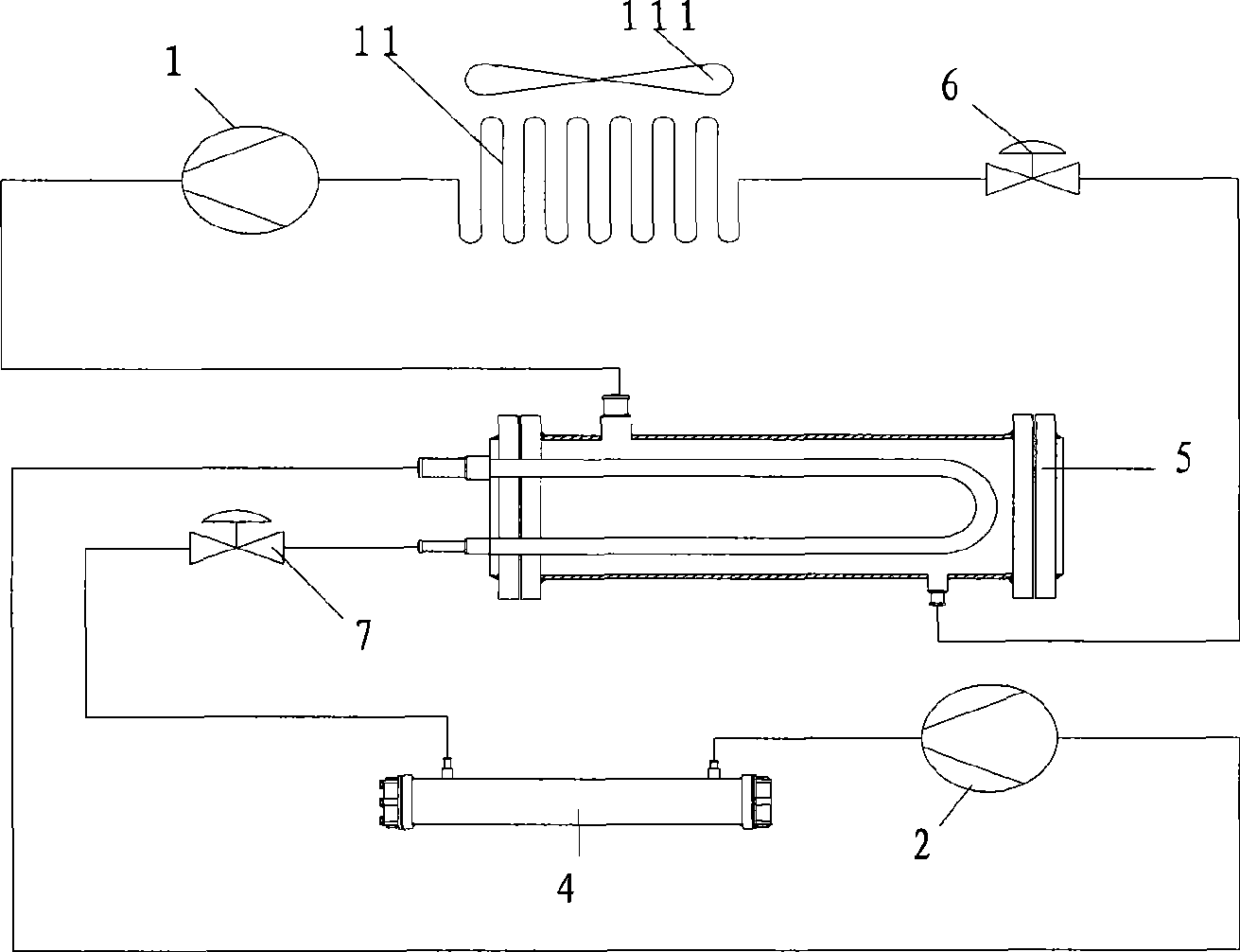 Hot water unit of overlapping air source high-temperature heat pump