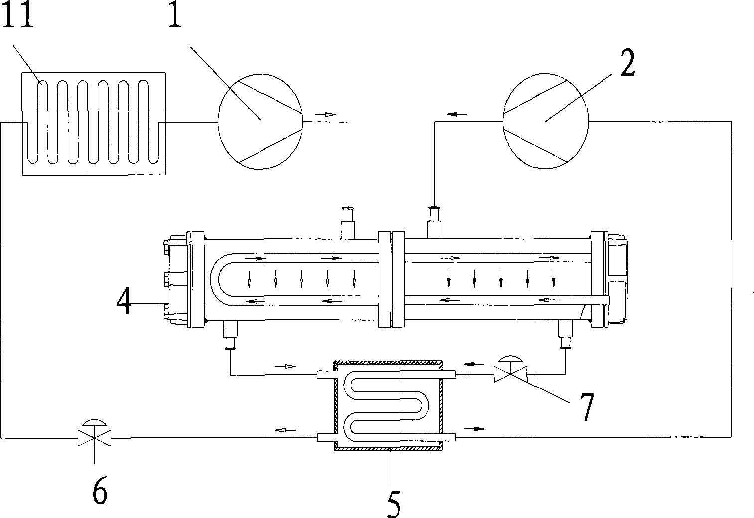 Hot water unit of overlapping air source high-temperature heat pump