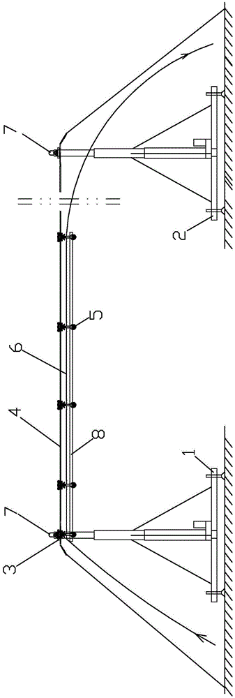 10KV bypass cable overhead laying street crossing apparatus