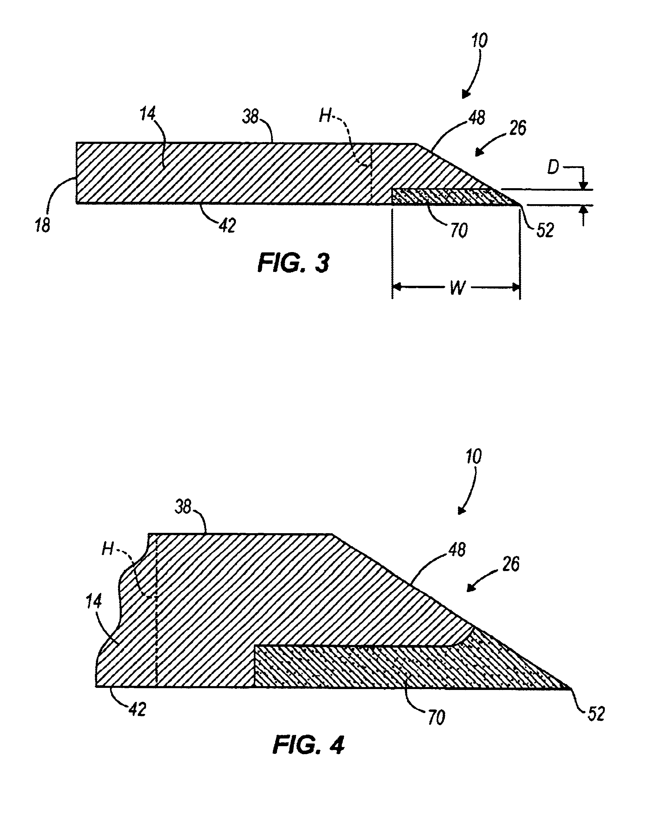 Reciprocating cutting blade having laser-hardened cutting edges and a method for making the same with a laser