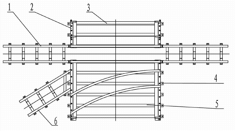 Translation type turnout junction used for drawing distant controlled auxiliary transport equipment by mining rope