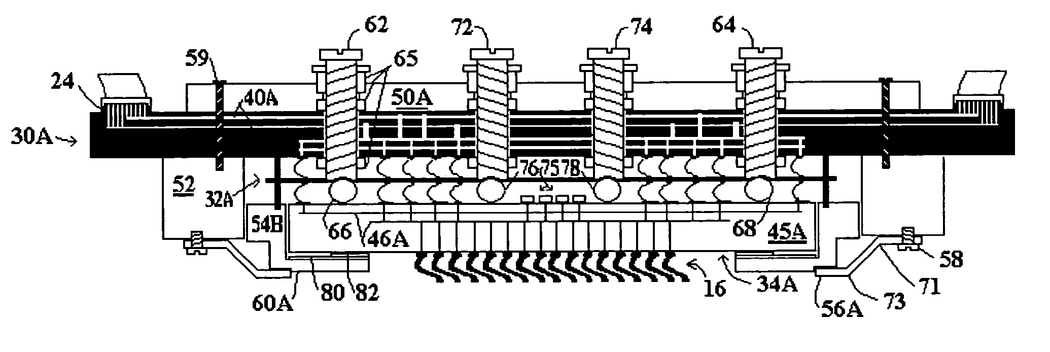 Probe card configuration for low mechanical flexural strength electrical routing substrates