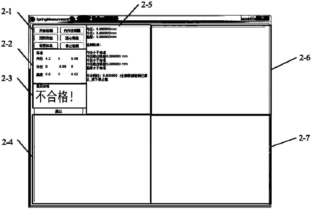 Butterfly spring three-dimensional size automatic measuring system and measuring method based on machine vision