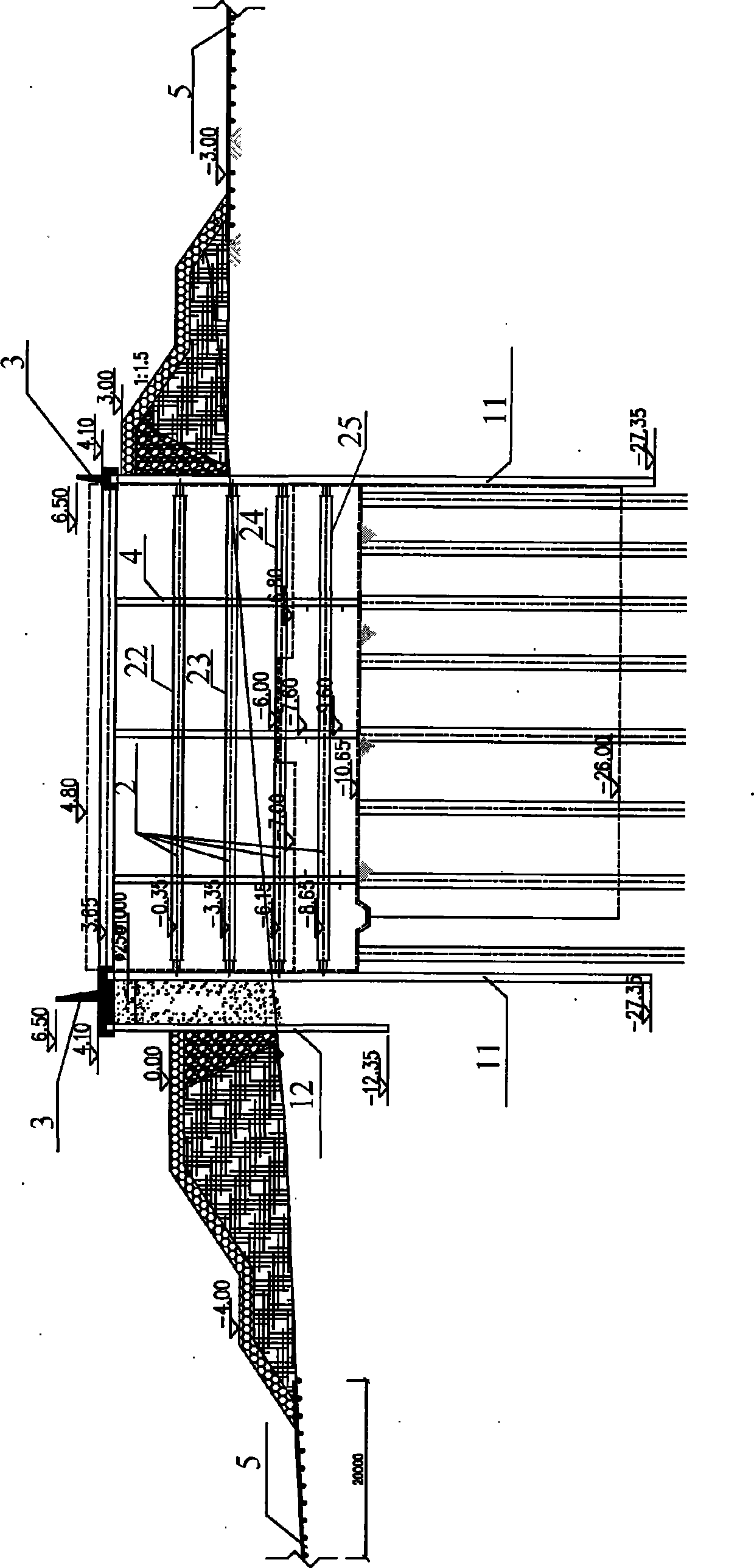 Dewatering earth-taking construction method for foundation pit on water